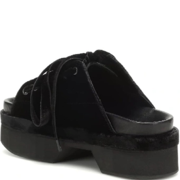 Simone Rocha velvet platform sandals in black. - Picture 6 of 9